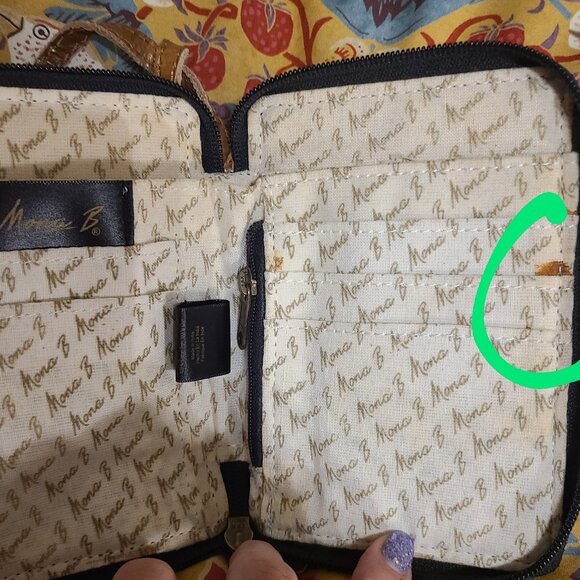 Mona B Starfish Wallet Upcycle with Zipper Gray-Blue - Picture 7 of 7